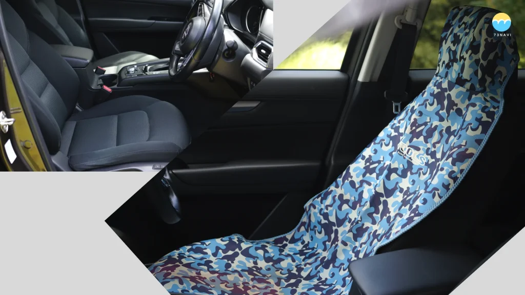 濡れたウェットスーツまま運転できる車用シートカバー